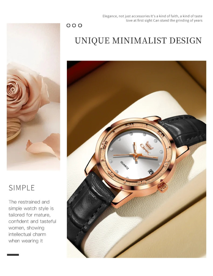 Жіночий годинник Open Popular Key black + gold
