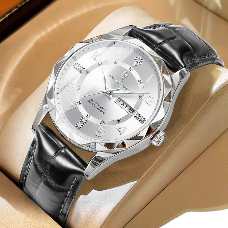 Чоловічий годинник Poedagar silver