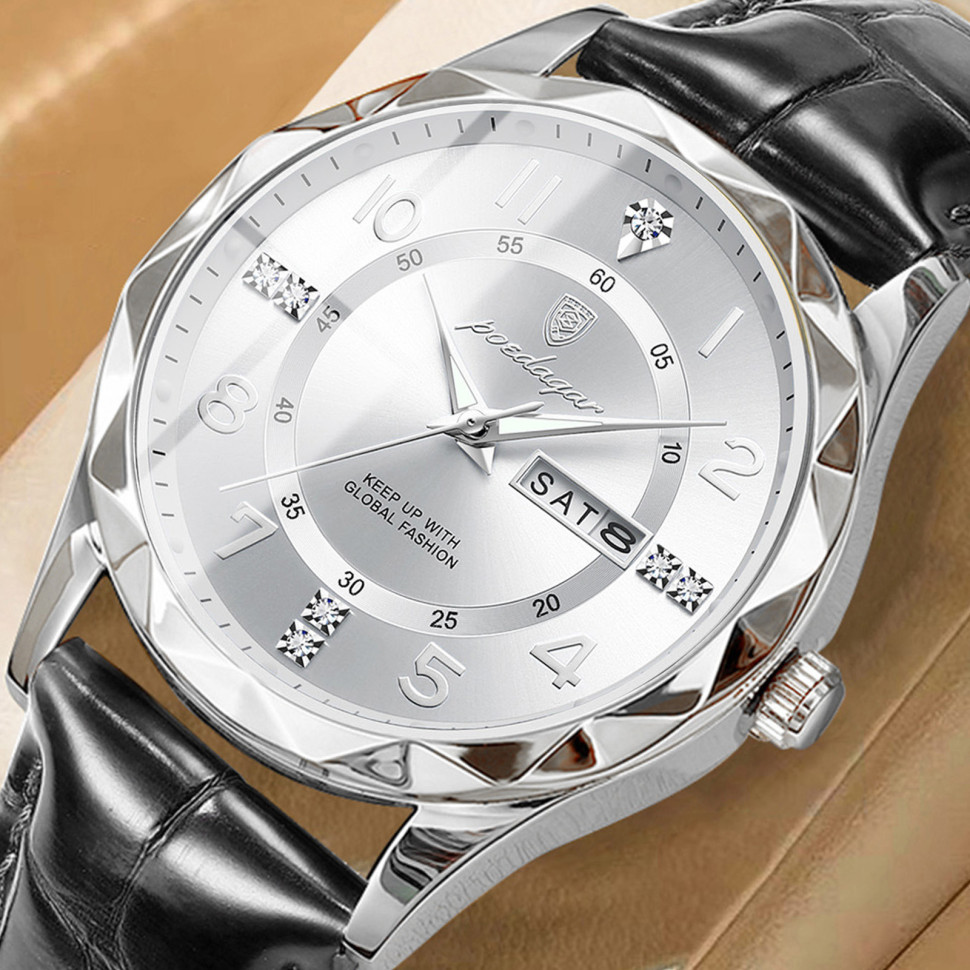 Чоловічий годинник Poedagar silver