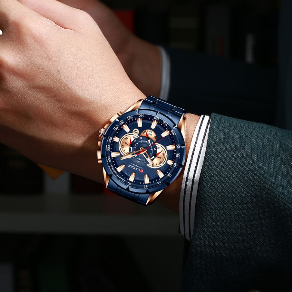 Чоловічий годинник CURREN blue