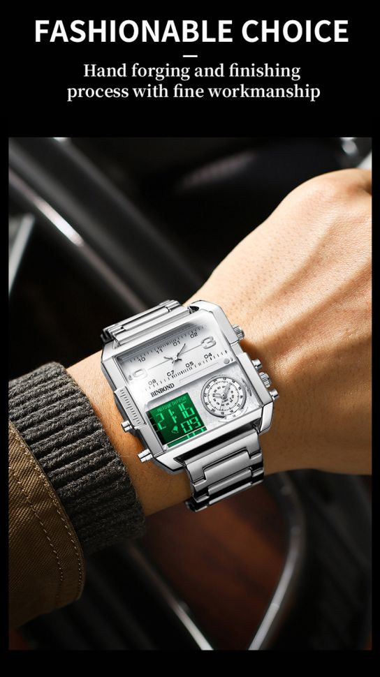 Чоловічий годинник BINBOND silver