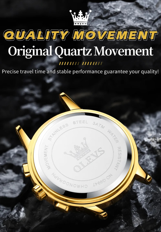 Чоловічий годинник Olevs gold 
