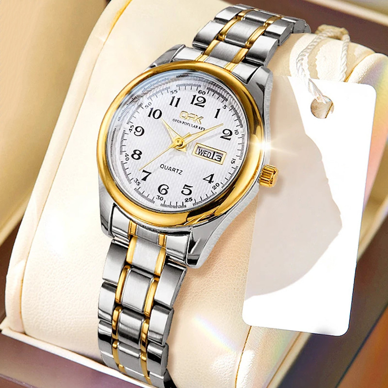 Жіночий годинник Open Popular Key gold + silver