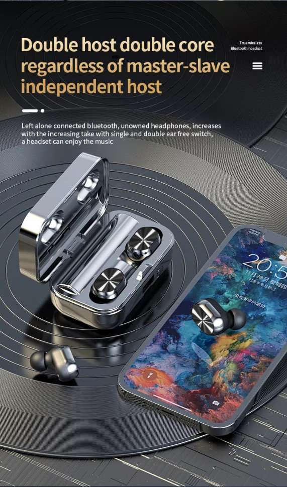 Навушники Bluetooth Air Music + Power Bank 92 black 