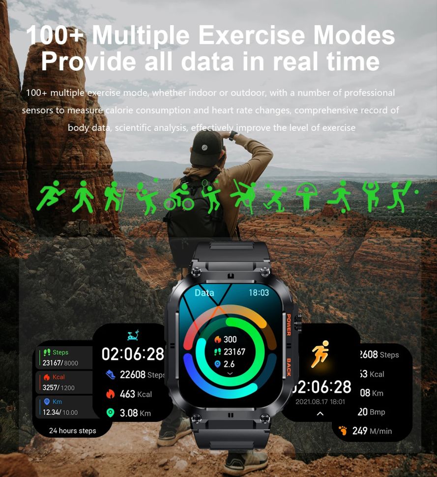 Смарт-годинник протиударний Smart Device 21 silver, 2 ремінці