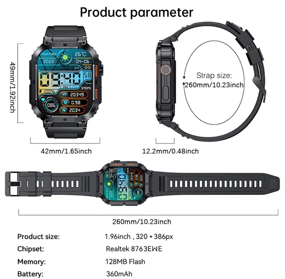 Смарт-годинник протиударний Smart Device 21 silver, 2 ремінці