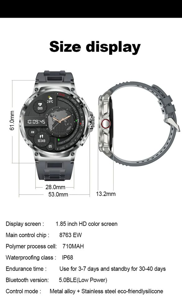 Смарт-годинник Smart Device 23 black silicon