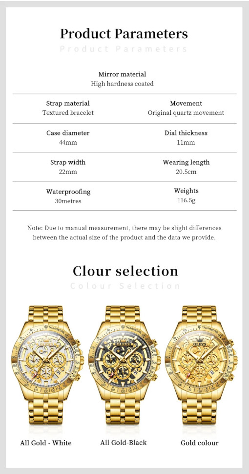 Чоловічий годинник Olevs gold