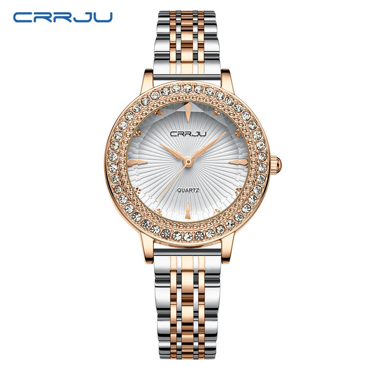 Жіночий годинник CRRJU gold + silver