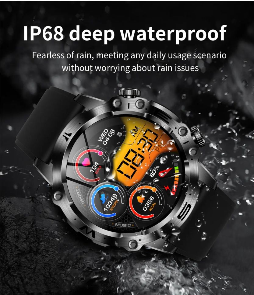 Смарт-годинник протиударний Smart Device 24 black silicon