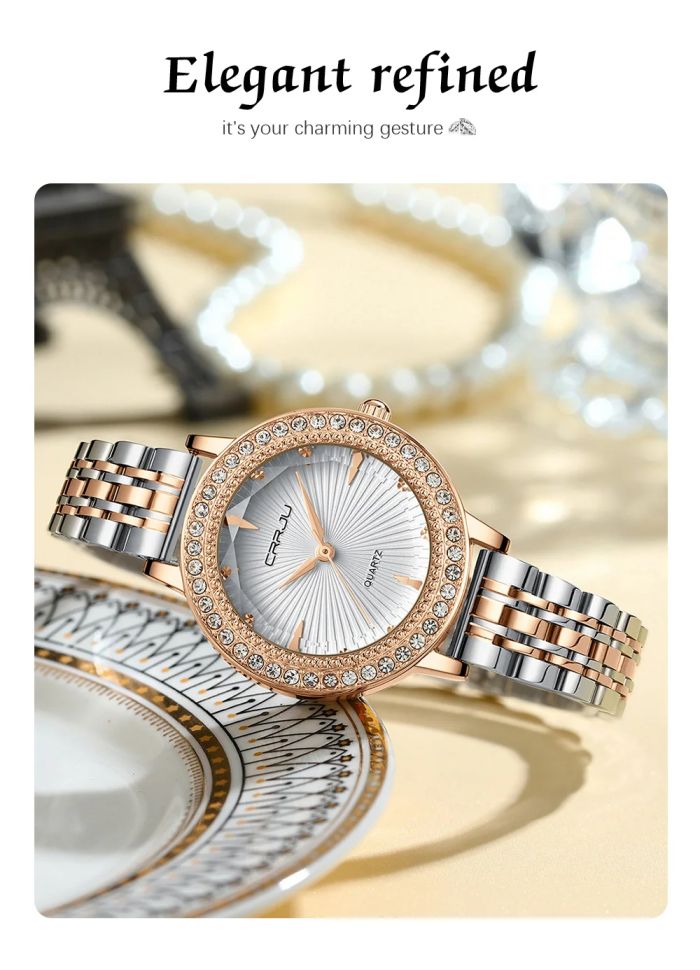 Жіночий годинник CRRJU silver