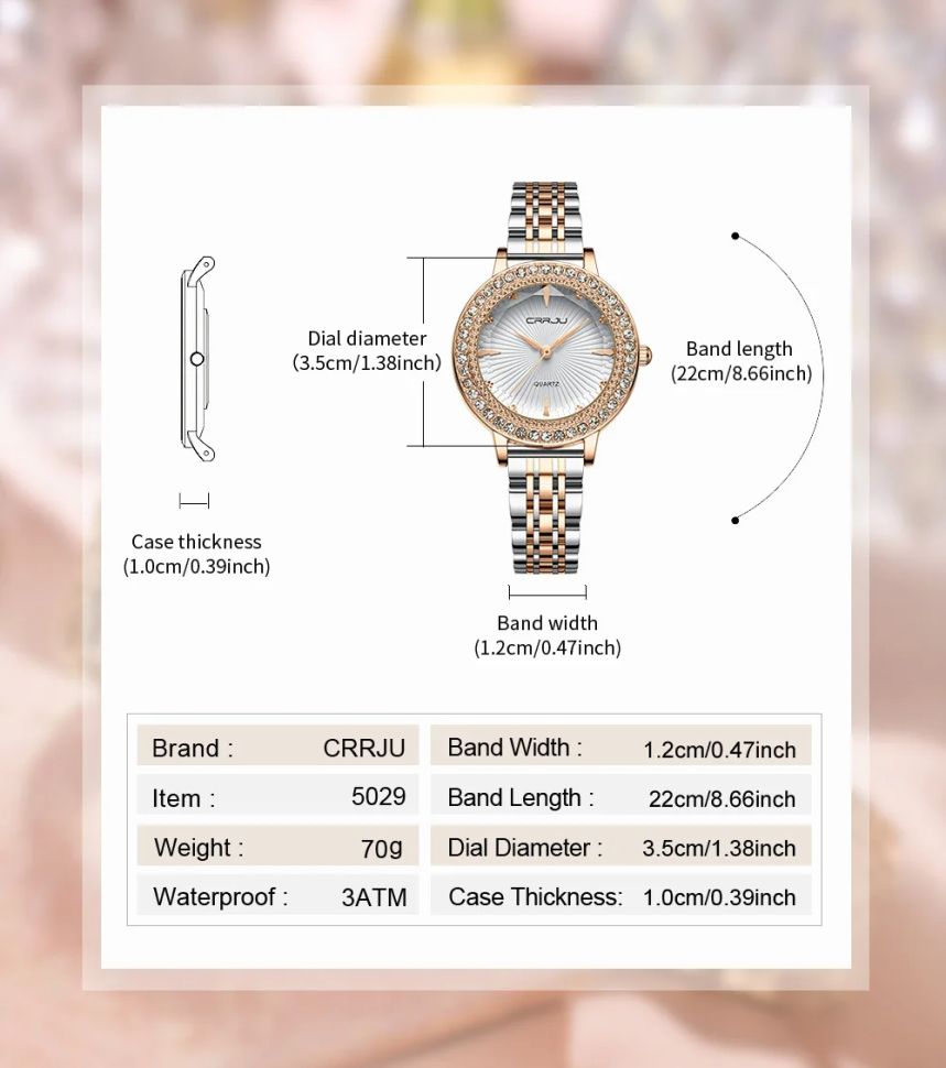 Жіночий годинник CRRJU silver