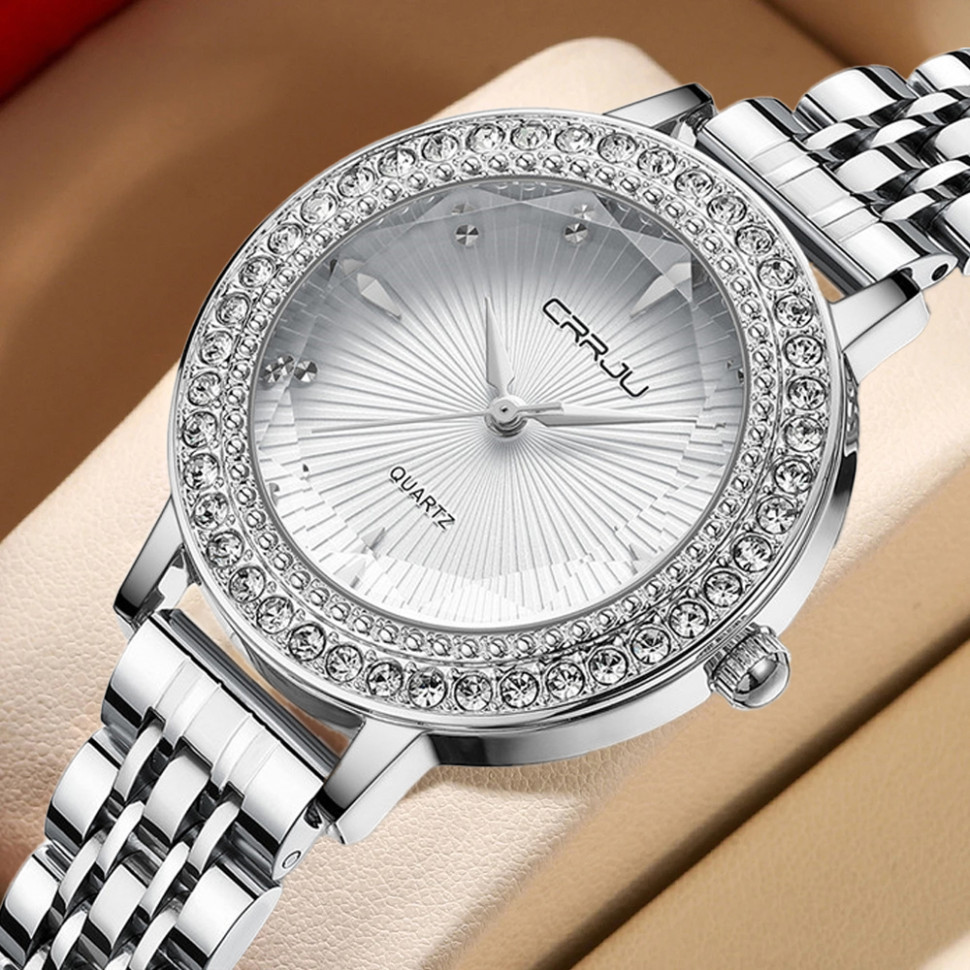 Жіночий годинник CRRJU silver