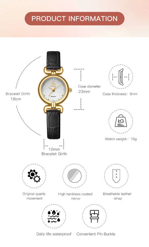 Жіночий годинник Open Popular Key gold + black