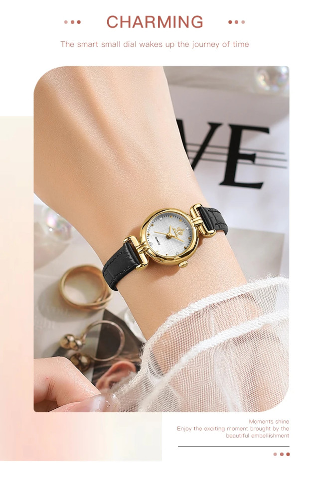 Жіночий годинник Open Popular Key gold + black