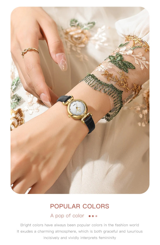 Жіночий годинник Open Popular Key gold + black