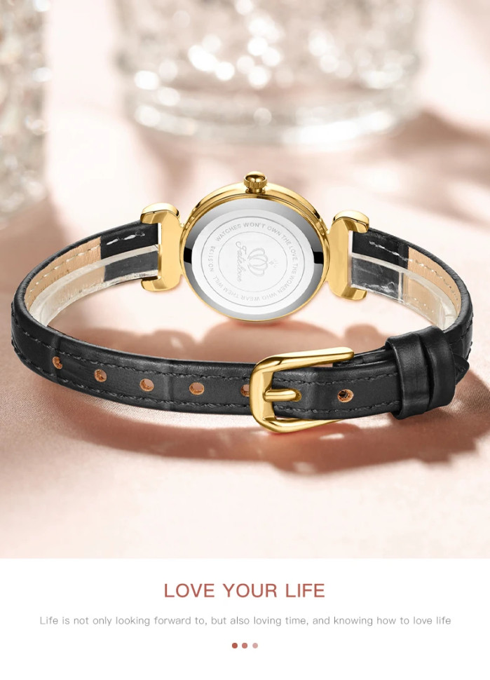 Жіночий годинник Open Popular Key gold + black