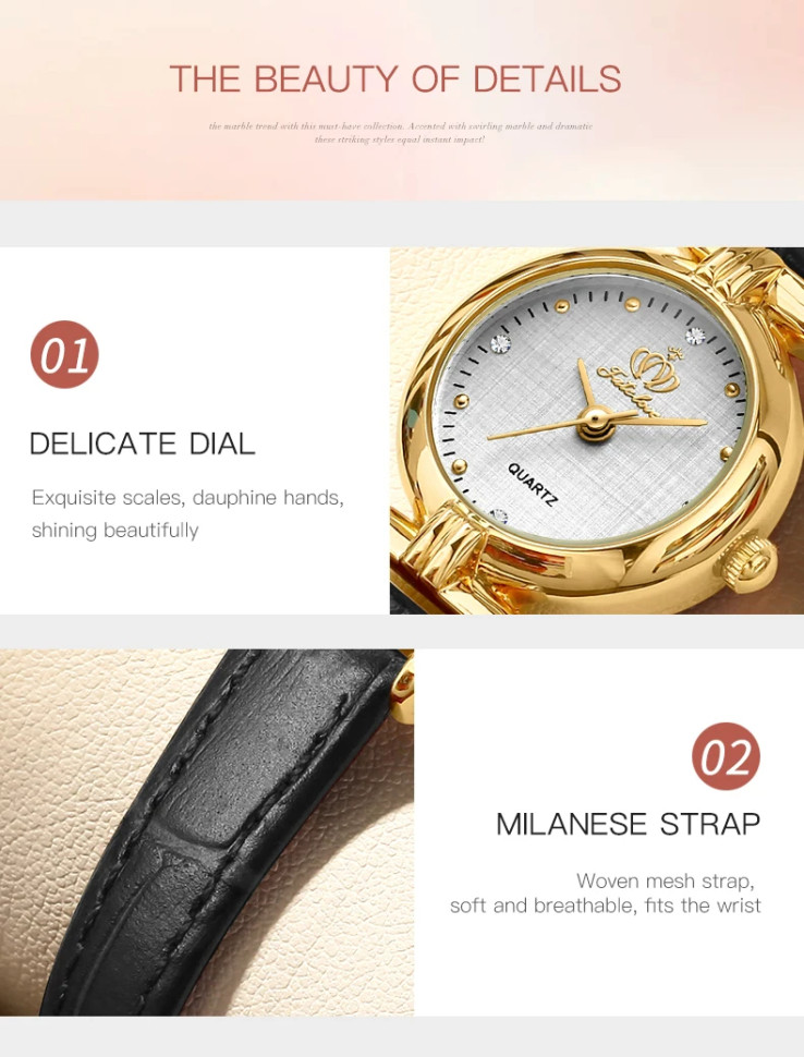 Жіночий годинник Open Popular Key gold + black