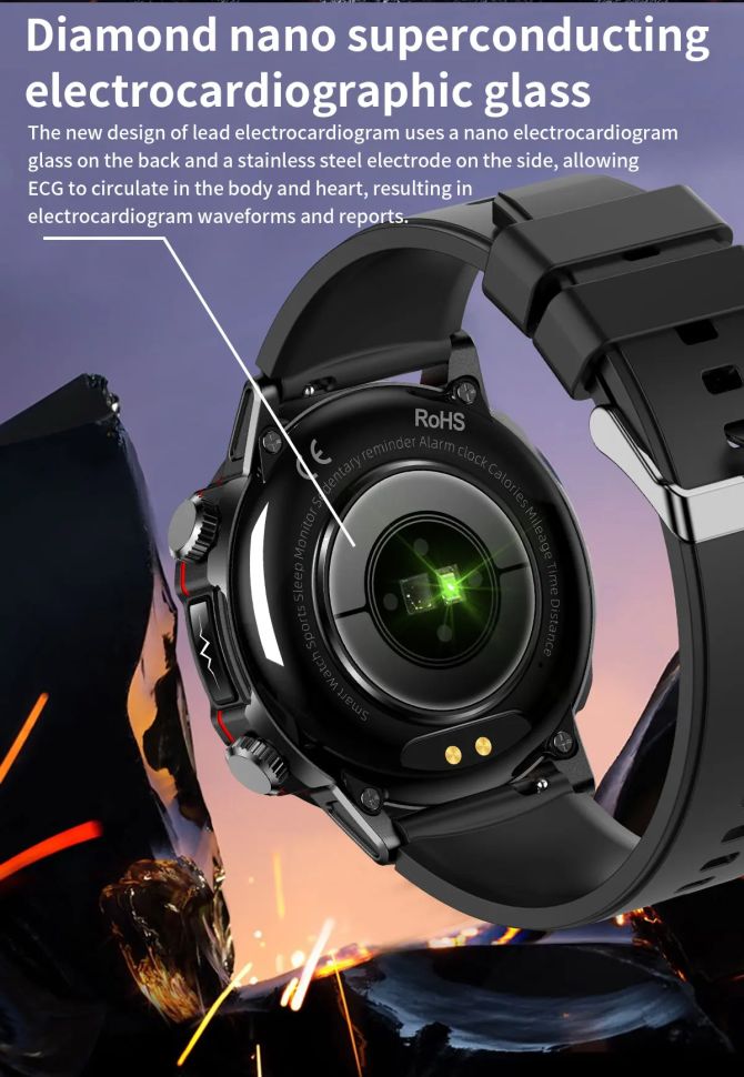 Смарт-годинник протиударний Smart Device 24 black шкіряний ремінець