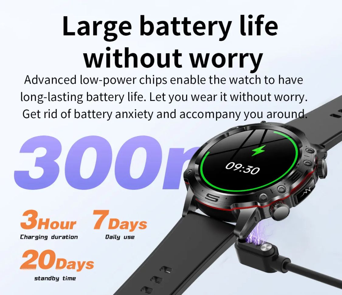 Смарт-годинник протиударний Smart Device 24 black шкіряний ремінець