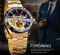 Чоловічий годинник механічний Forsining gold+black