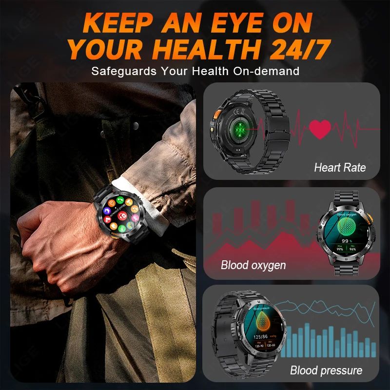 Смарт-годинник протиударний Smart Device 25 silver steel, 2 ремінці