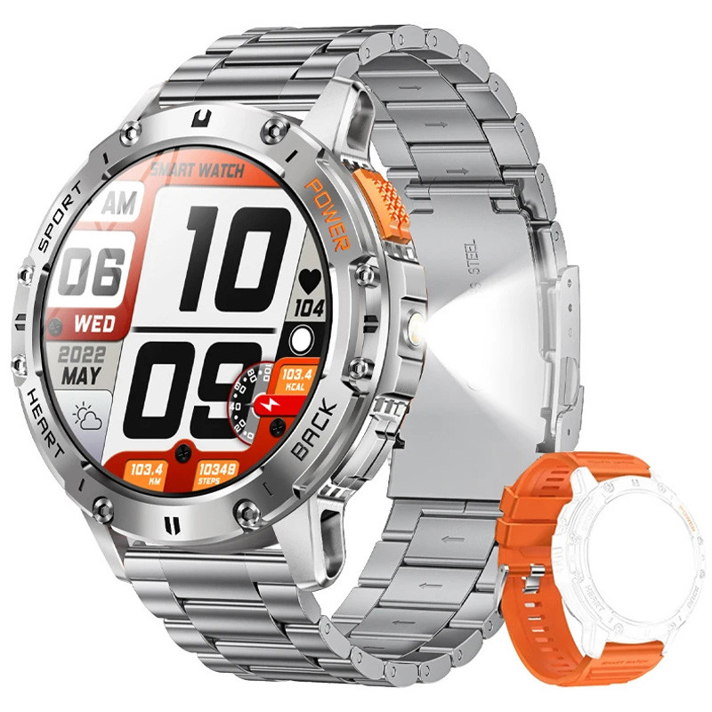 Смарт-годинник протиударний Smart Device 25 silver steel, 2 ремінці