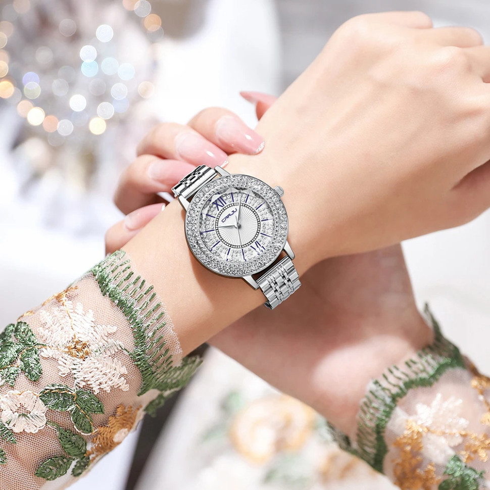 Жіночий годинник CRRJU silver