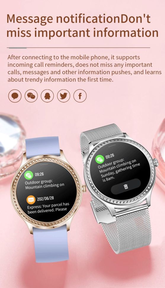 Смарт-годинник Women's Smart Device 5 black steel