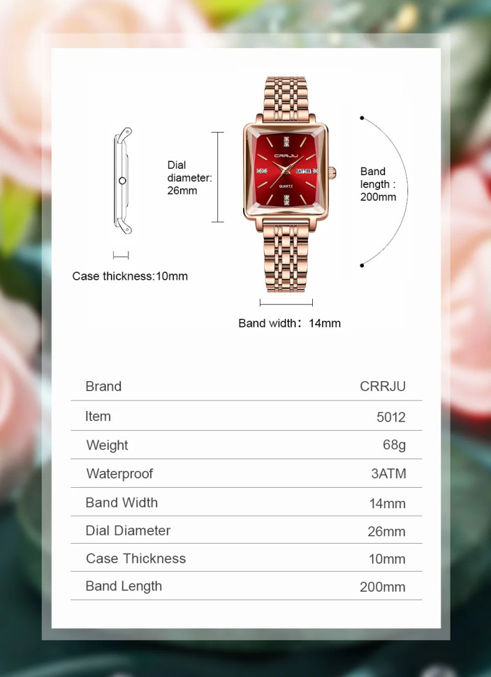 Жіночий годинник CRRJU gold 
