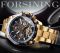Чоловічий годинник механічний Forsining gold+black