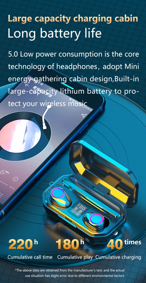 Навушники Bluetooth Air Music + Power Bank Black 49