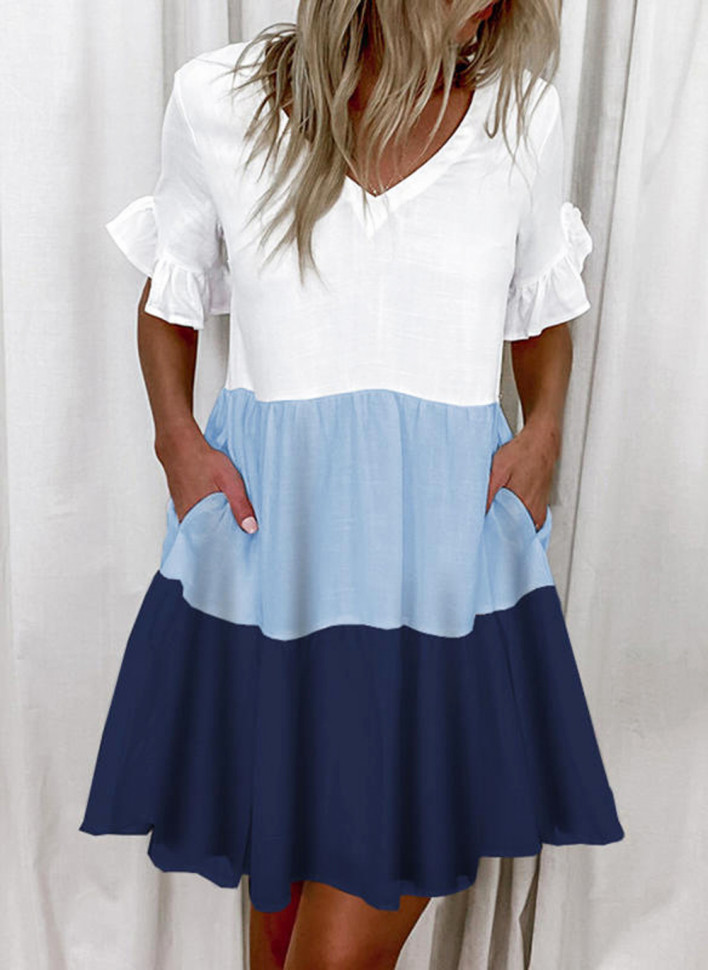 Плаття "Stevia" white+blue