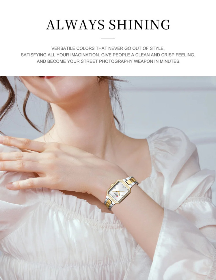 Жіночий годинник CURREN gold + silver