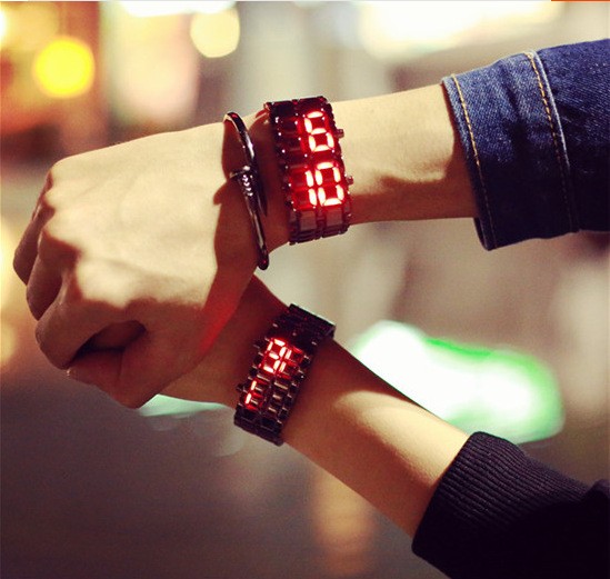 Чоловічий годинник black+red №01189