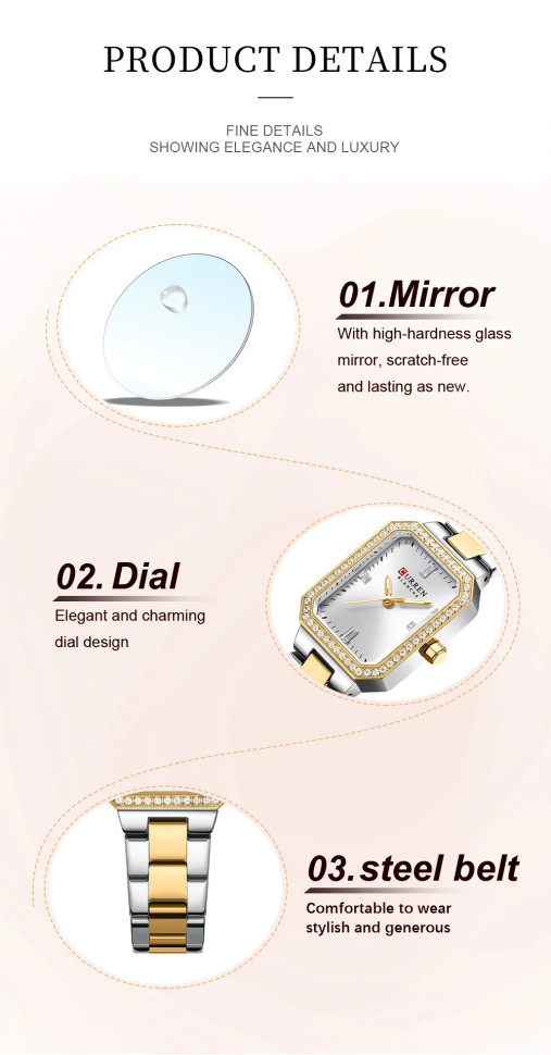 Жіночий годинник CURREN silver 