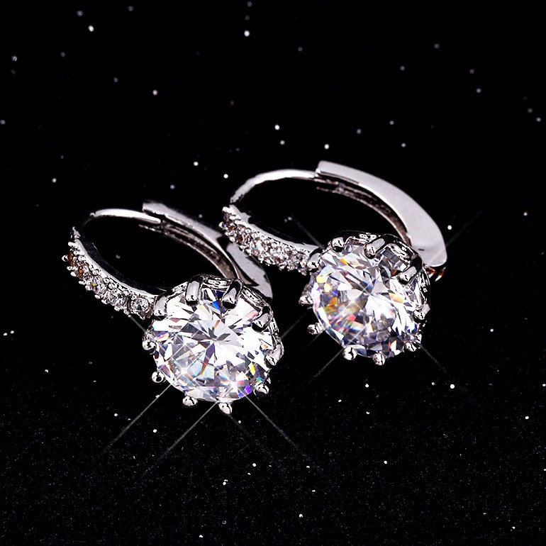 Сережки покриття срібло з кристалами №47005 