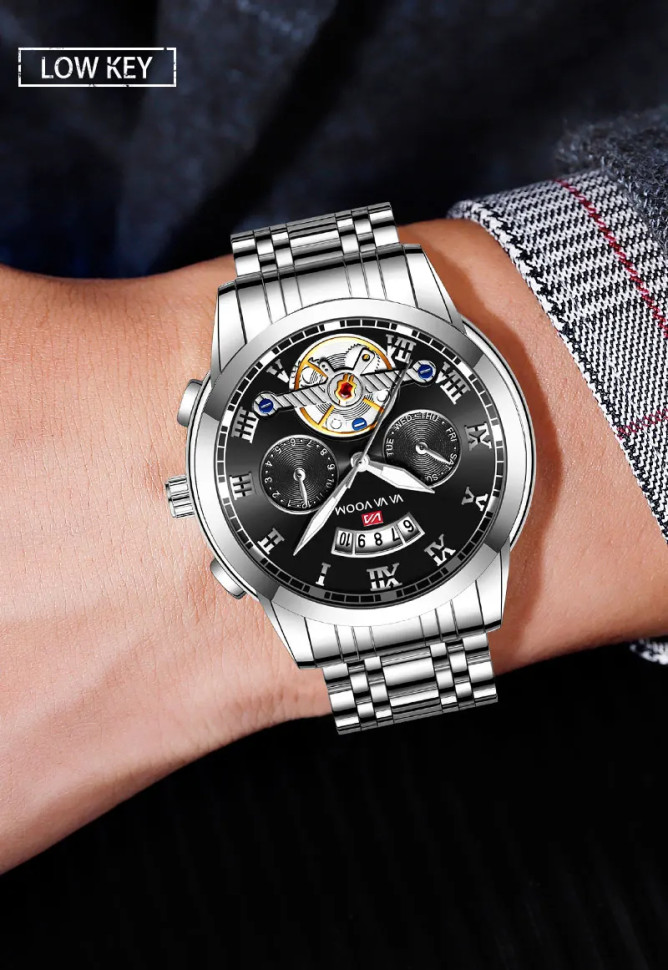 Чоловічий годинник VA VA VOOM silver