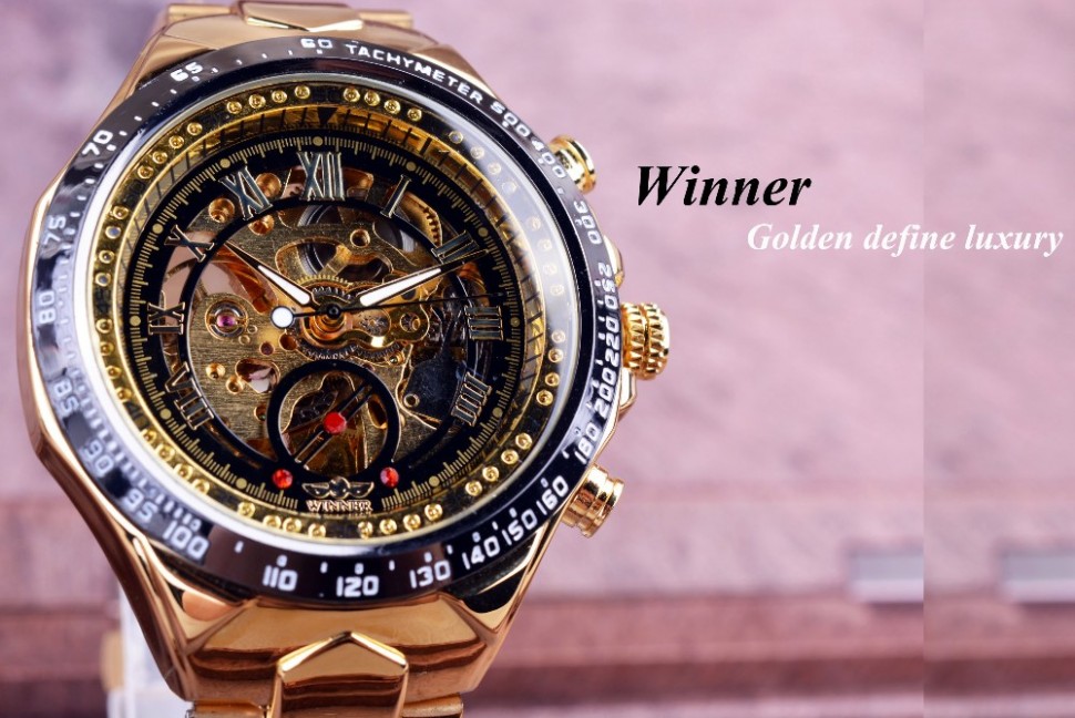 Чоловічий годинник механічний WINNER gold