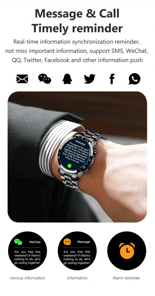 Смарт-годинник Smart Device 76 black steel