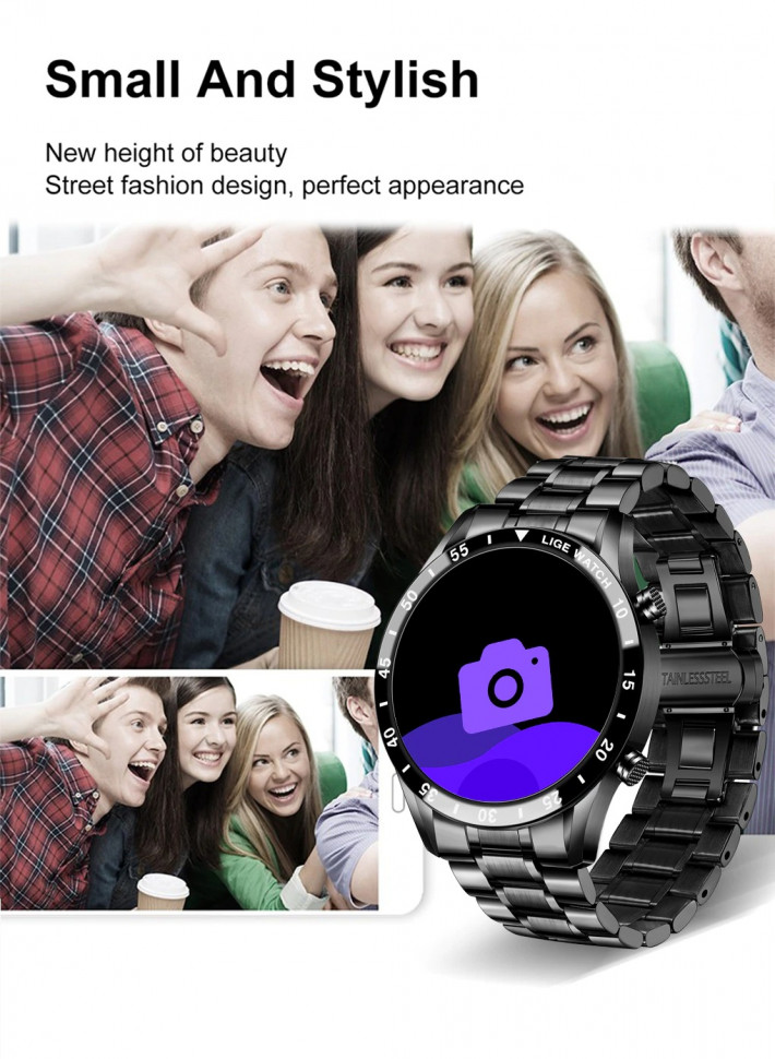 Смарт-годинник Smart Device 76 black steel