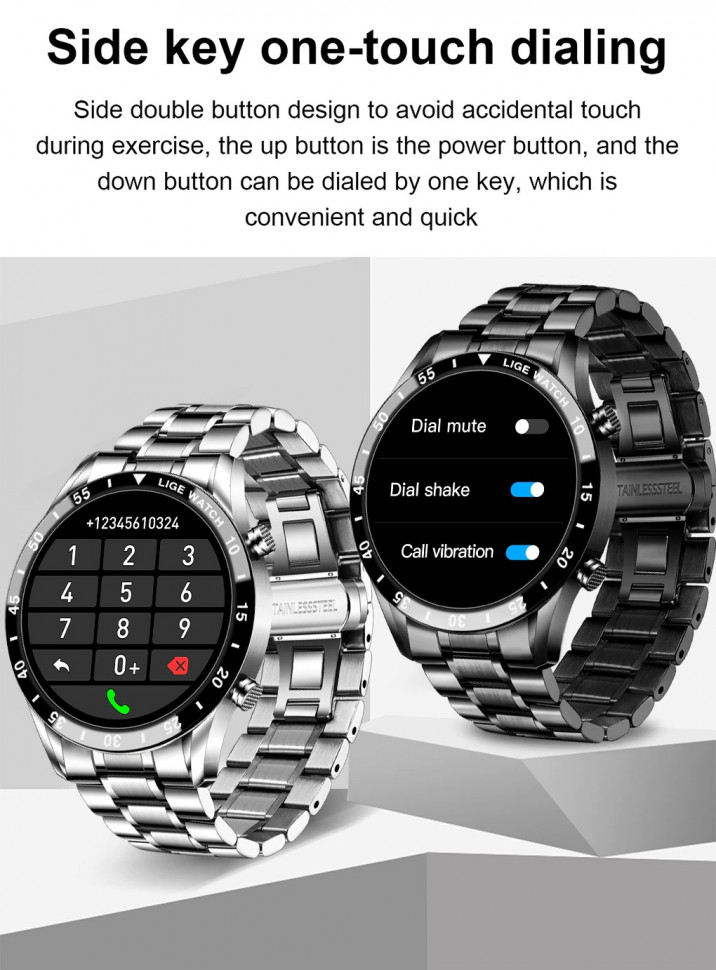 Смарт-годинник Smart Device 76 black steel