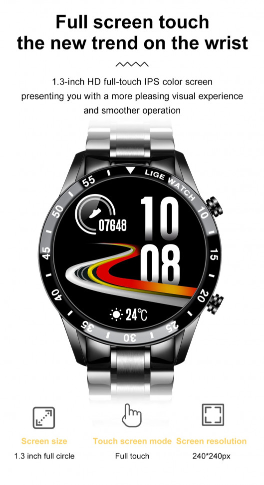Смарт-годинник Smart Device 76 black steel