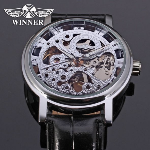 Чоловічий годинник механічний WINNER silver