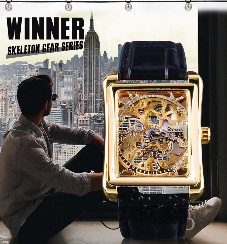 Чоловічий годинник механічний WINNER gold