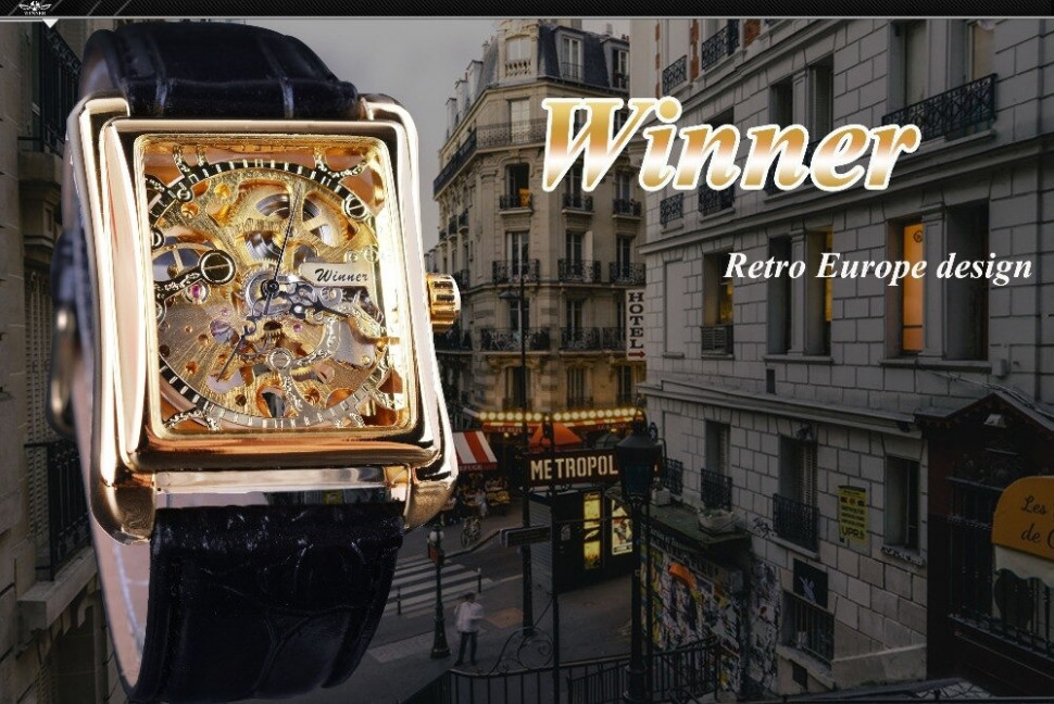 Чоловічий годинник механічний WINNER gold