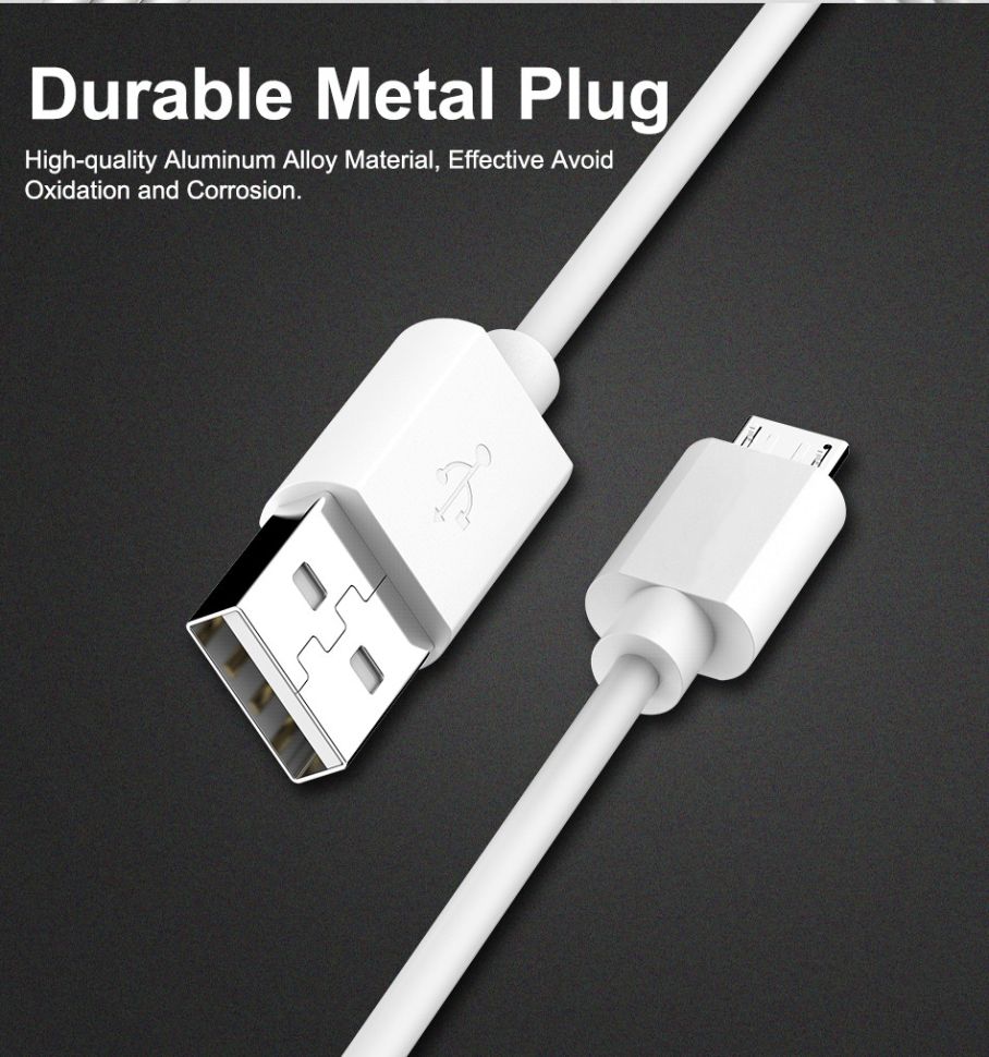 Кабель microUSB Quick Charge White 150 см 