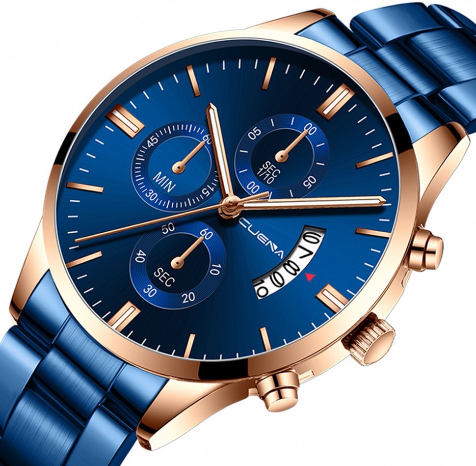 Чоловічий годинник CUENA blue+gold