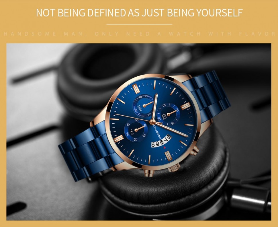 Чоловічий годинник CUENA blue+gold
