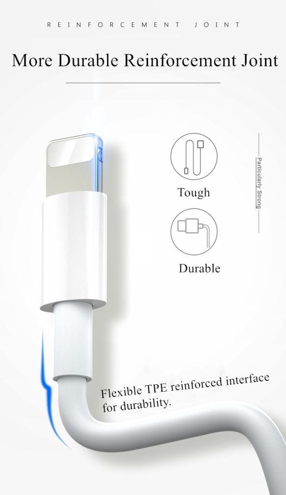 Кабель USB - Lightning Quick Charge White 150 см 